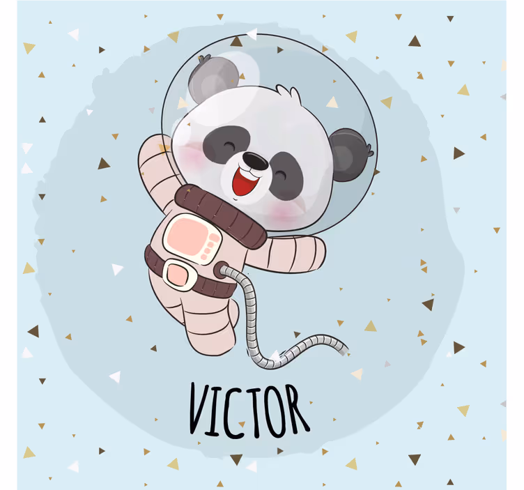 Rulou geam pentru copii panda drăguț cu nume - TenStickers