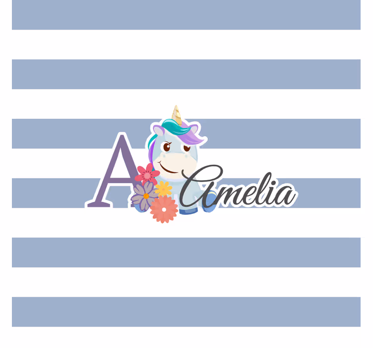 Rulou geam pentru copii cu unicorni drăgălași personalizați - TenStickers