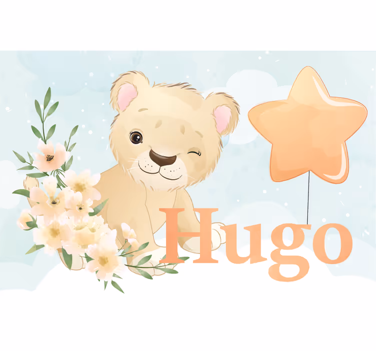 Rulou geam pentru copii cu leu drăgălaș personalizat - TenStickers
