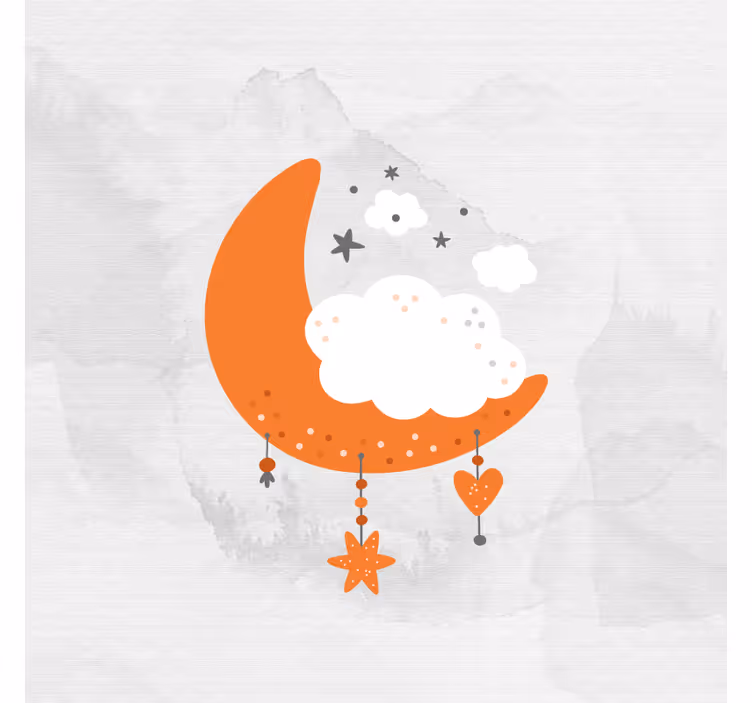 Rulou geam pentru copii lună și nori minimalisti - TenStickers