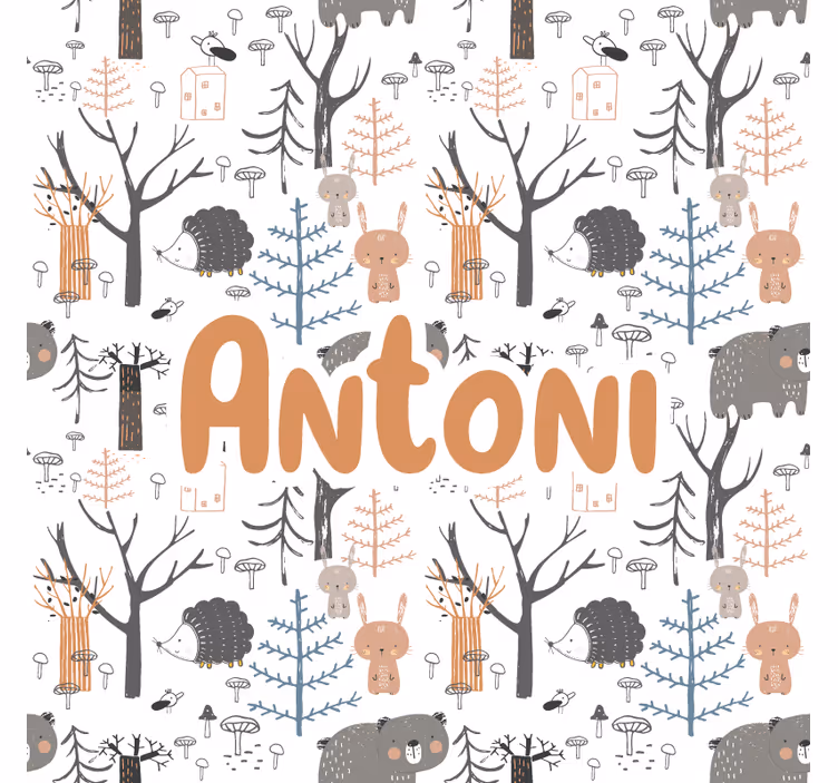 Rulou geam pentru copii pădure scandinavă cu animale - TenStickers