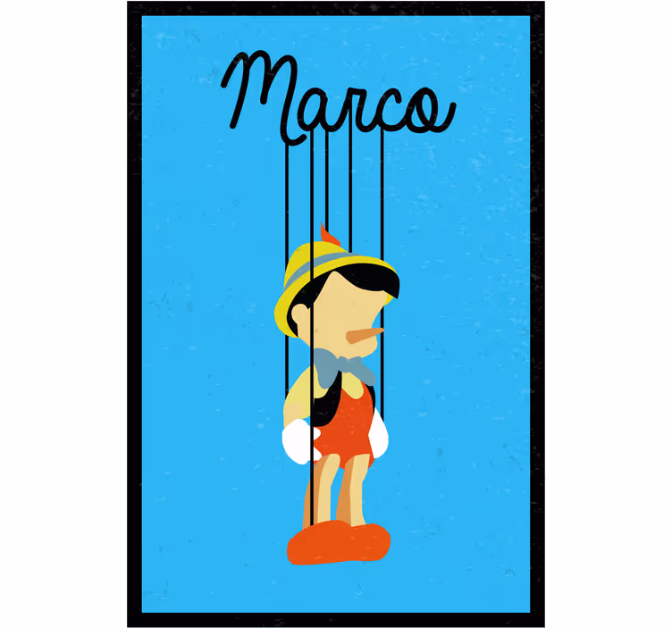 Rulou geam pentru copii pinocchio personalizat - TenStickers