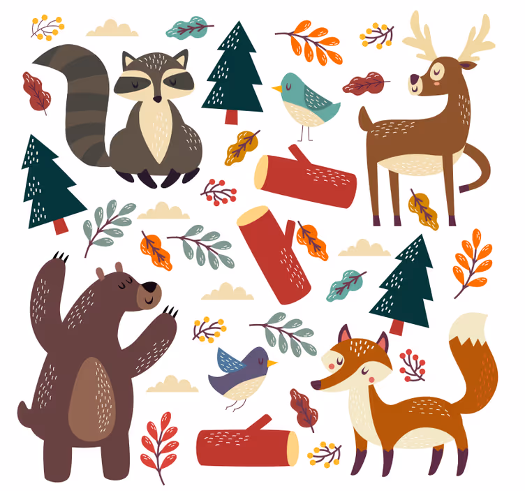Rulou geam pentru copii animale de baby - TenStickers