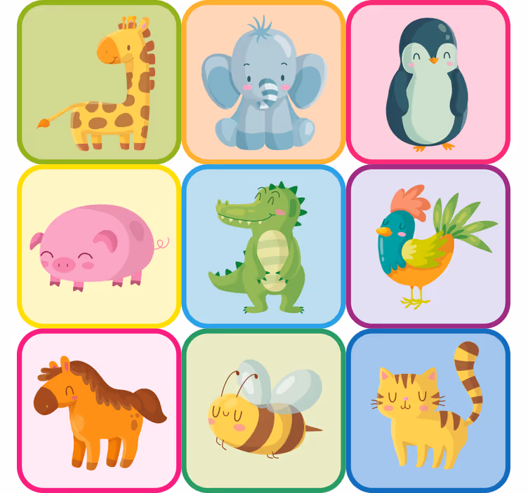 Rulou geam pentru copii autocolant animal pentru mobilier - TenStickers