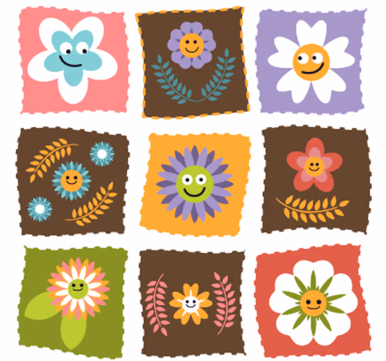Rulou geam pentru copii cu motive florale decorative - TenStickers