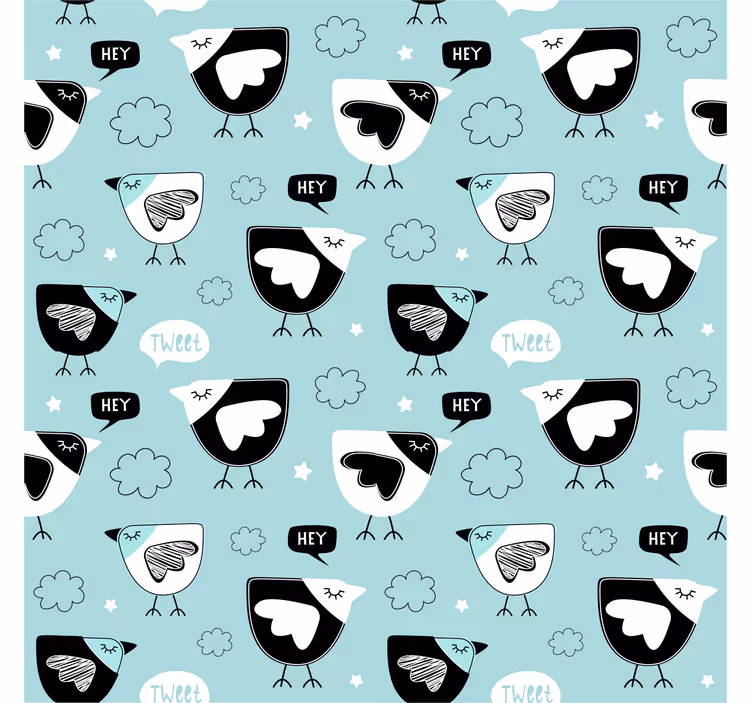 Rulou geam pentru copii cu model de găini negre - TenStickers
