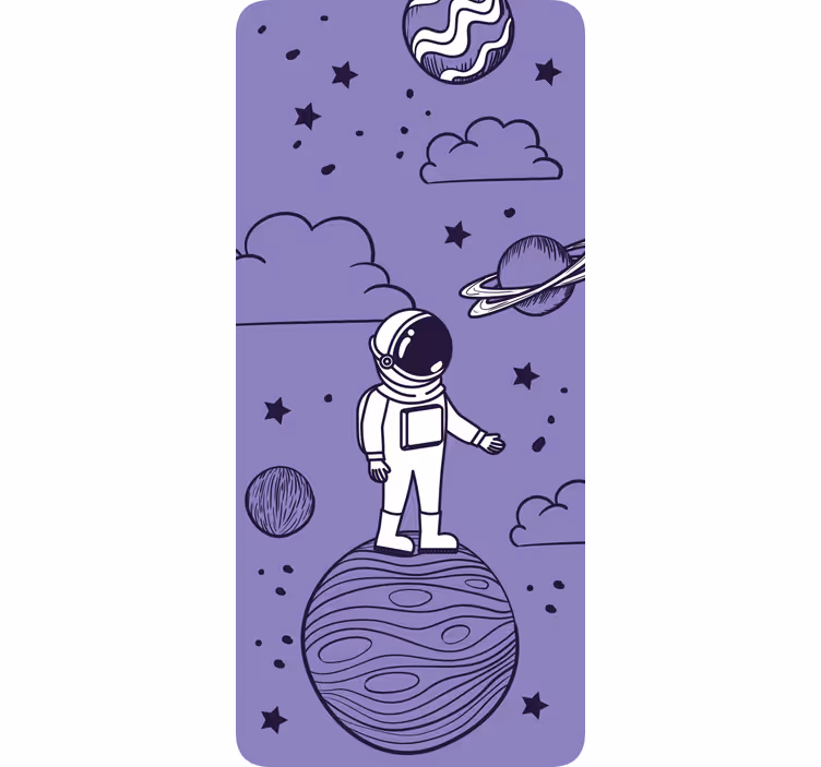 Rulou geam pentru copii desen cu astronauți și planete - TenStickers