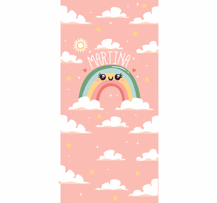 Rulou geam pentru copii curcubeu frumos cu nume - TenStickers