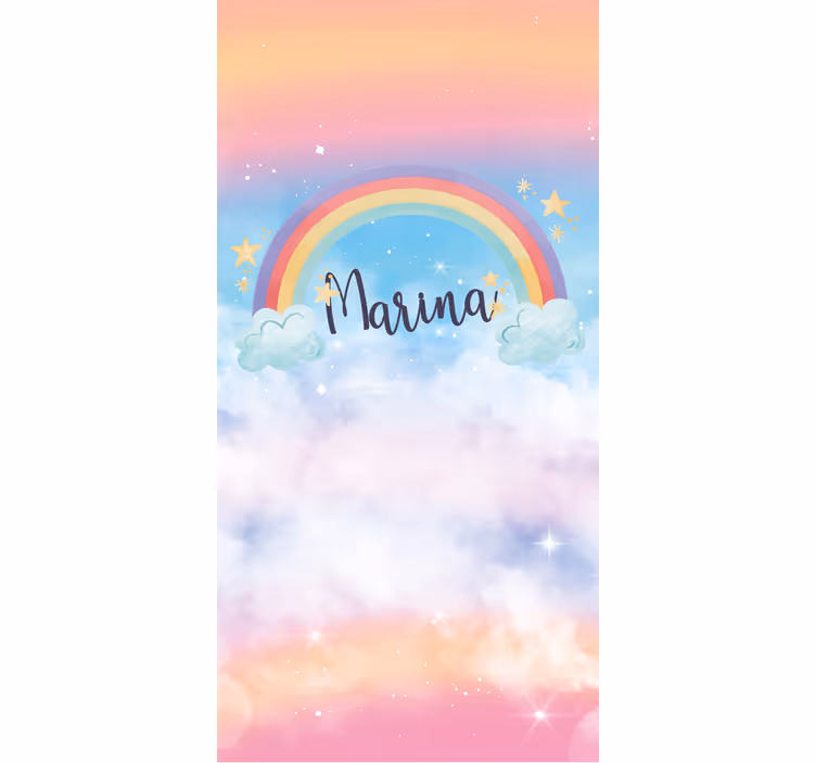 Rulou geam pentru copii curcubeu fantastic cu nori - TenStickers