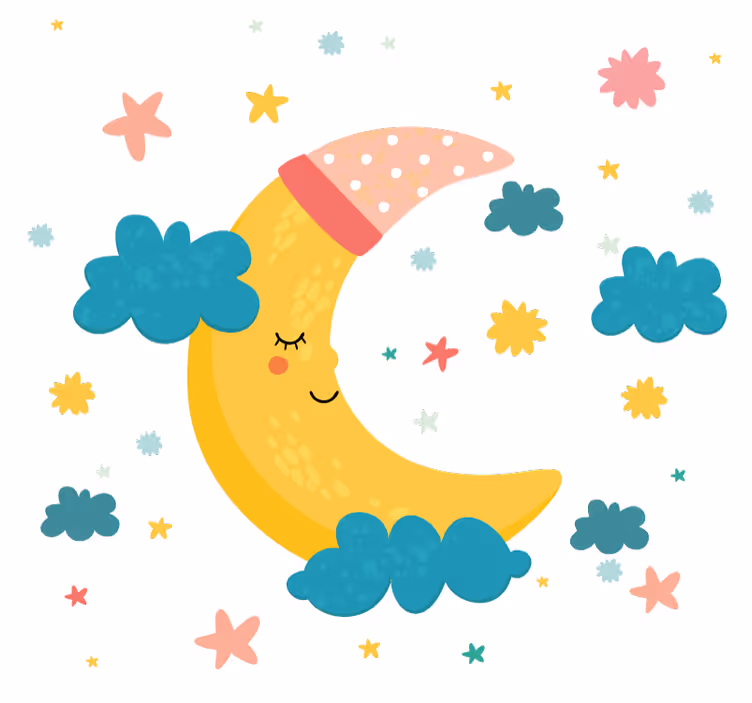 Rulou geam pentru copii somn confortabil cu lună și stele - TenStickers