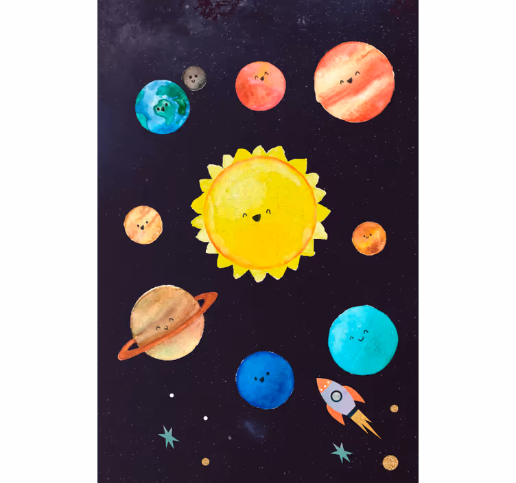 Rulou geam pentru copii sistem solar pentru copii - TenStickers