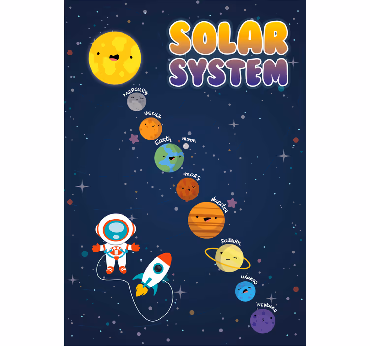 Rulou geam pentru copii sistem solar - TenStickers
