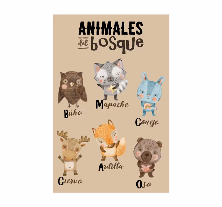 Rulou geam pentru copii animale din pădure - TenStickers