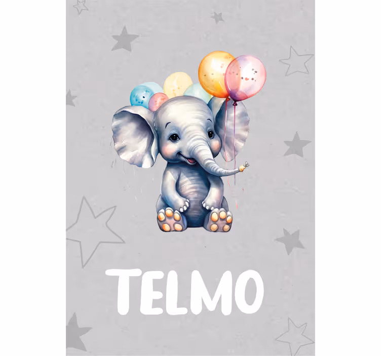 Rulou geam pentru copii elefant cu baloane - TenStickers