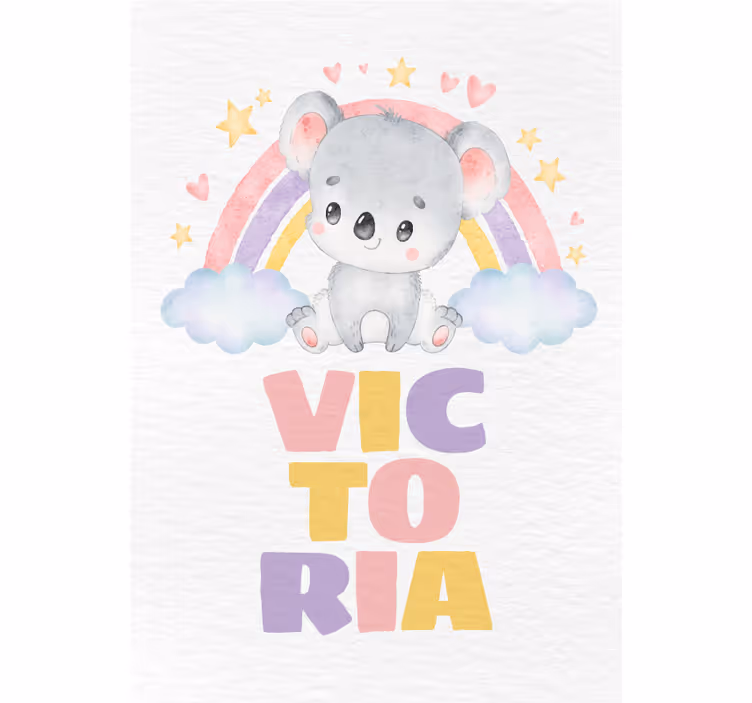 Rulou geam pentru copii koala și curcubeu - TenStickers
