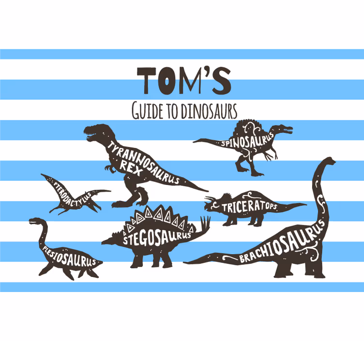 Rulou geam pentru copii cu nume de dinozauri personalizate - TenStickers