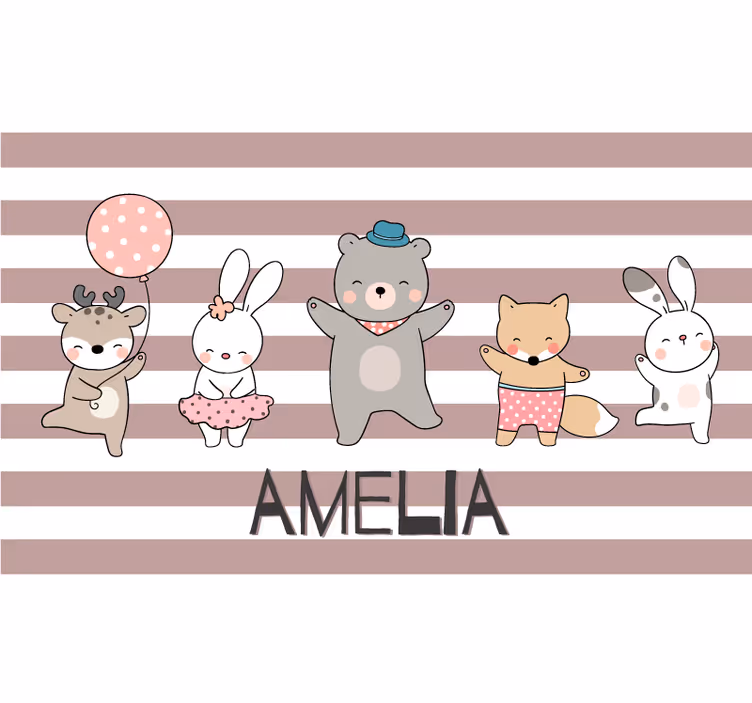 Rulou geam pentru copii colecție desen animale fericite - TenStickers