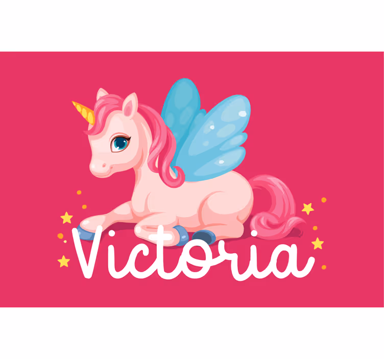Rulou geam pentru copii unicorn roz vesel și amuzant - TenStickers