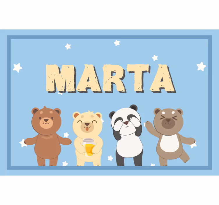 Rulou geam pentru copii ursuleț adorabil personalizabil - TenStickers
