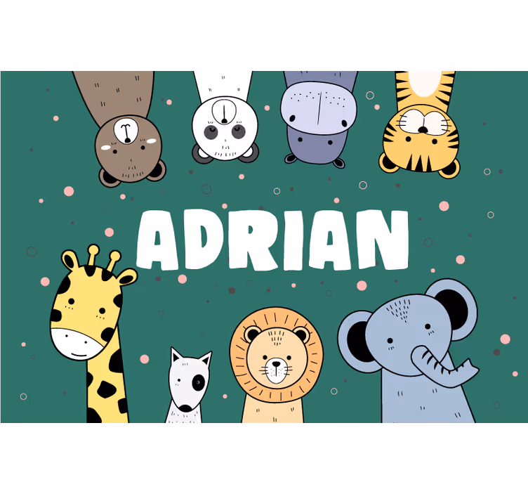 Rulou geam pentru copii banner cu desene animate animale - TenStickers
