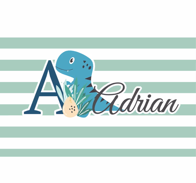 Rulou geam pentru copii animale dino drăguțe cu nume - TenStickers