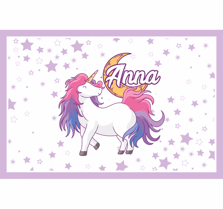 Rulou geam pentru copii unicorn și lună - TenStickers