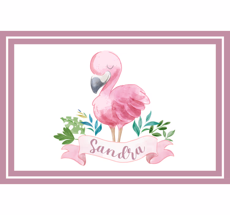 Rulou geam pentru copii cu suport personalizat flamingo - TenStickers