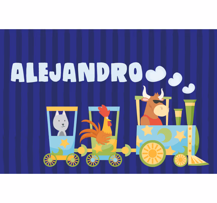 Rulou geam pentru copii cu suport personalizat tren - TenStickers