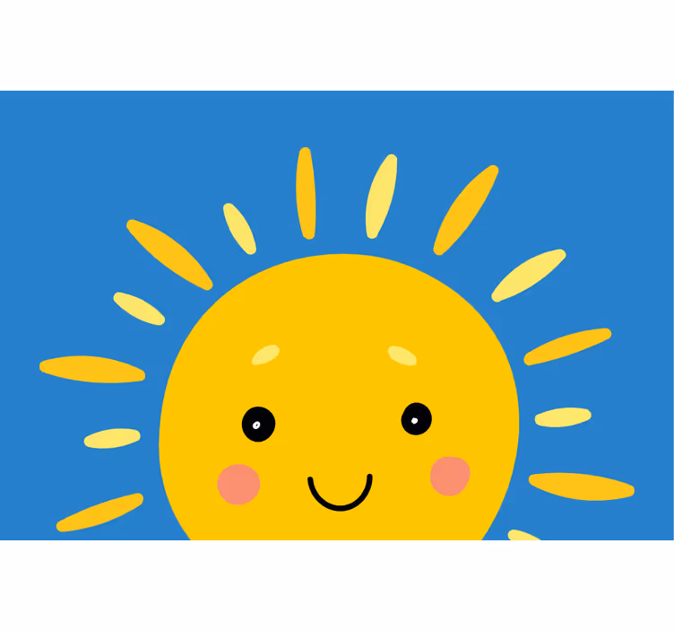 Rulou geam pentru copii soare cu față - TenStickers