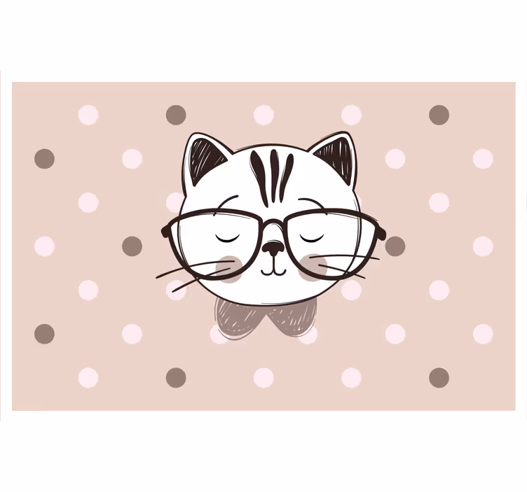 Rulou geam pentru copii pisică deșteaptă cu ochelari - TenStickers