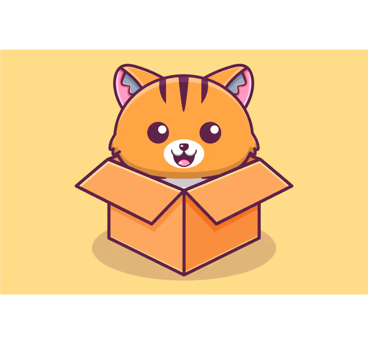 Rulou geam pentru copii pisică în cutie - TenStickers