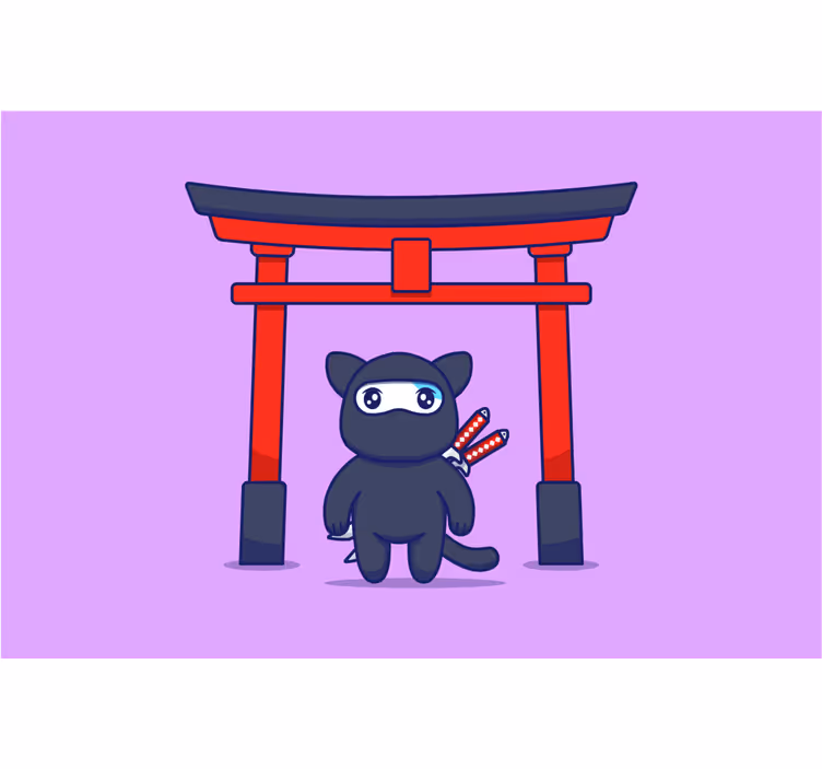 Rulou geam pentru copii pisica ninja - TenStickers