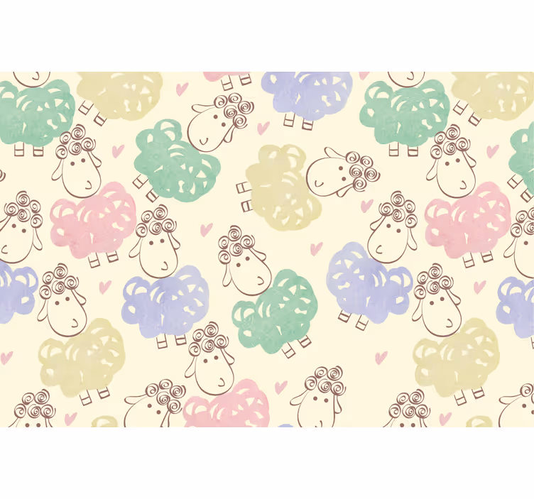 Rulou geam pentru copii cu model de oi doodle - TenStickers