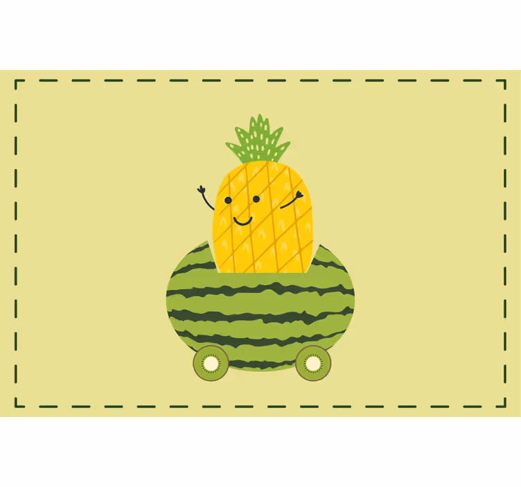 Rulou geam pentru copii cu ananas haios pe mașină - TenStickers