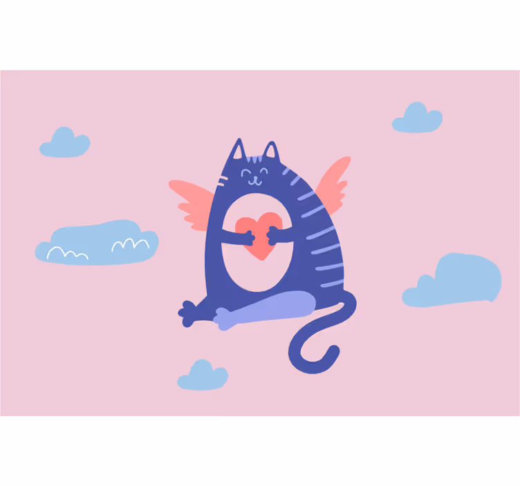Rulou geam pentru copii pisica zburătoare adorabilă - TenStickers
