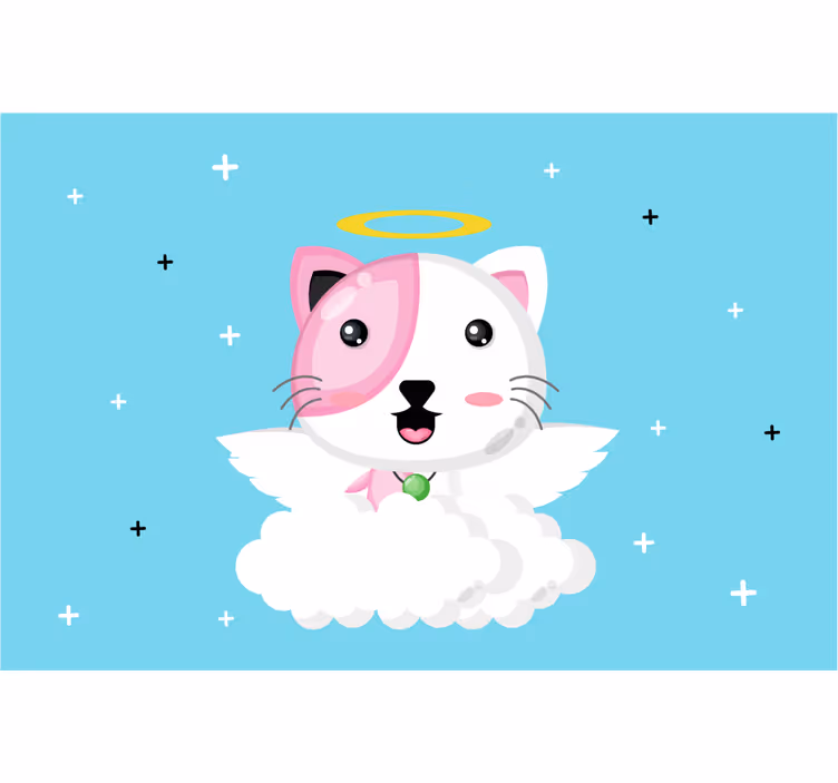 Rulou geam pentru copii pisica înger - TenStickers