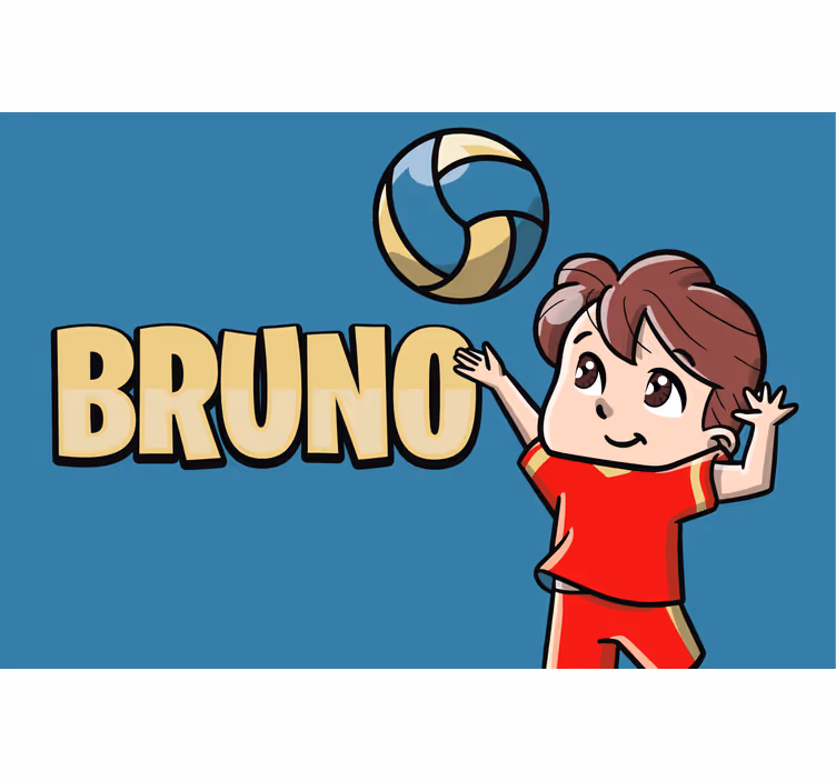 Rulou geam pentru copii jucător volei cu nume - TenStickers
