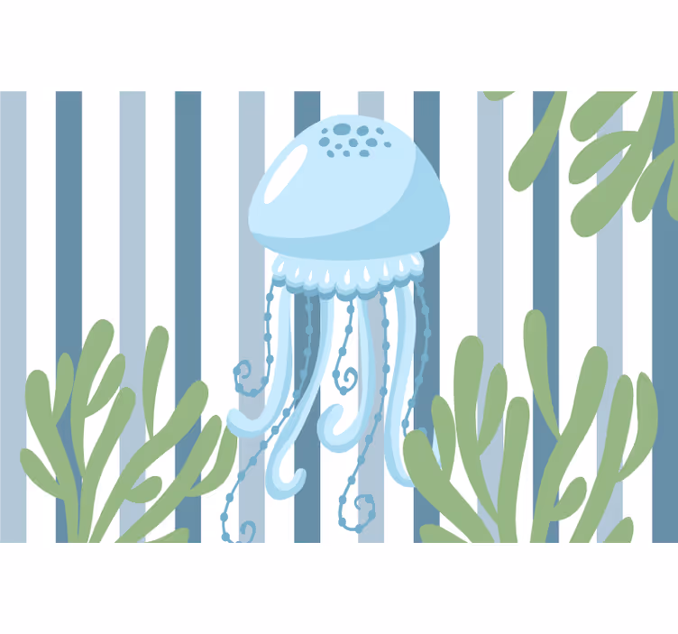 Rulou geam pentru copii creaturi marine meduze albastre - TenStickers