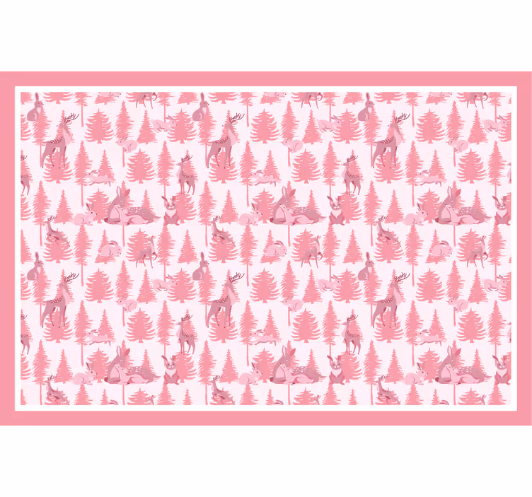 Rulou geam pentru copii ren roz frumos - TenStickers