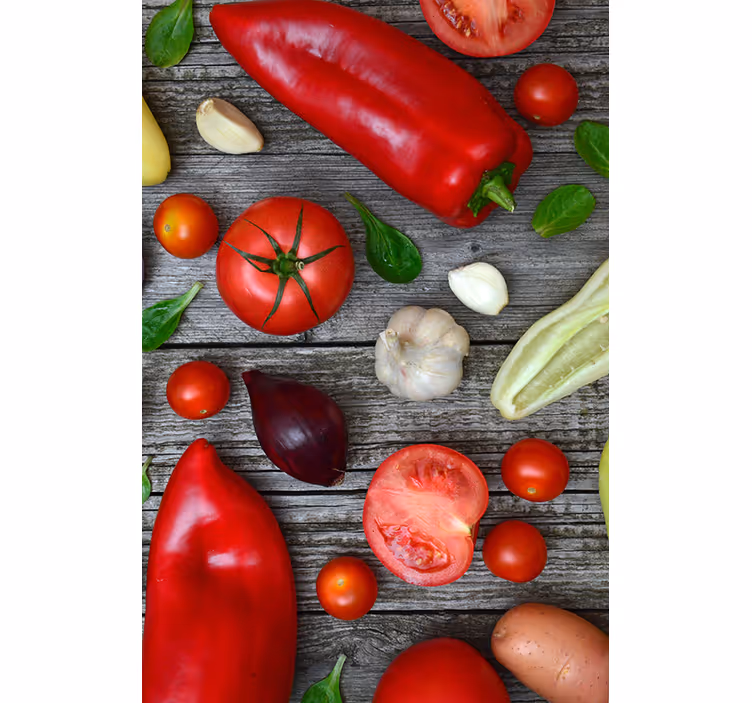 Rulou geam bucătărie masă cu legume - TenStickers