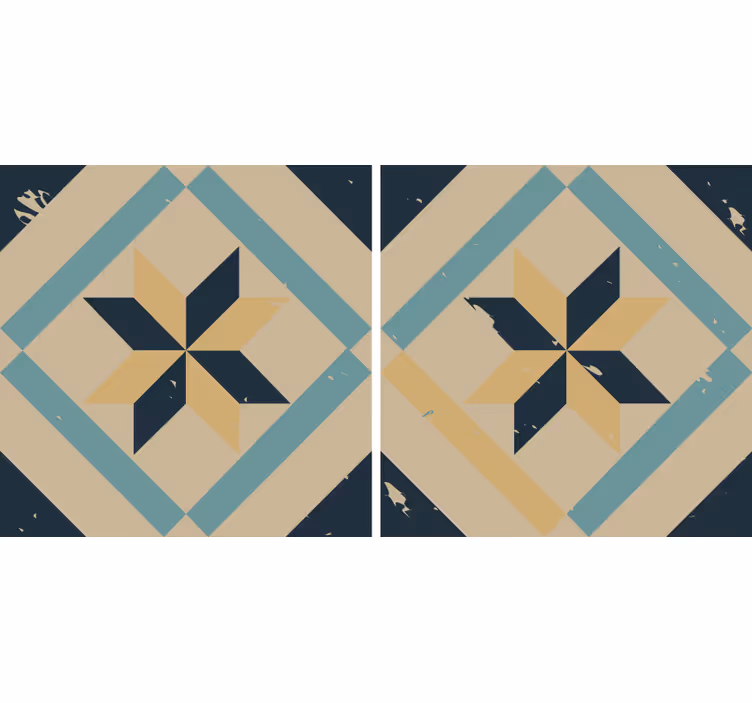 Rulou geam bucătărie design elegant plăci ciment - TenStickers