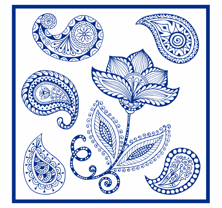 Rulou geam bucătărie paisley și flori - TenStickers
