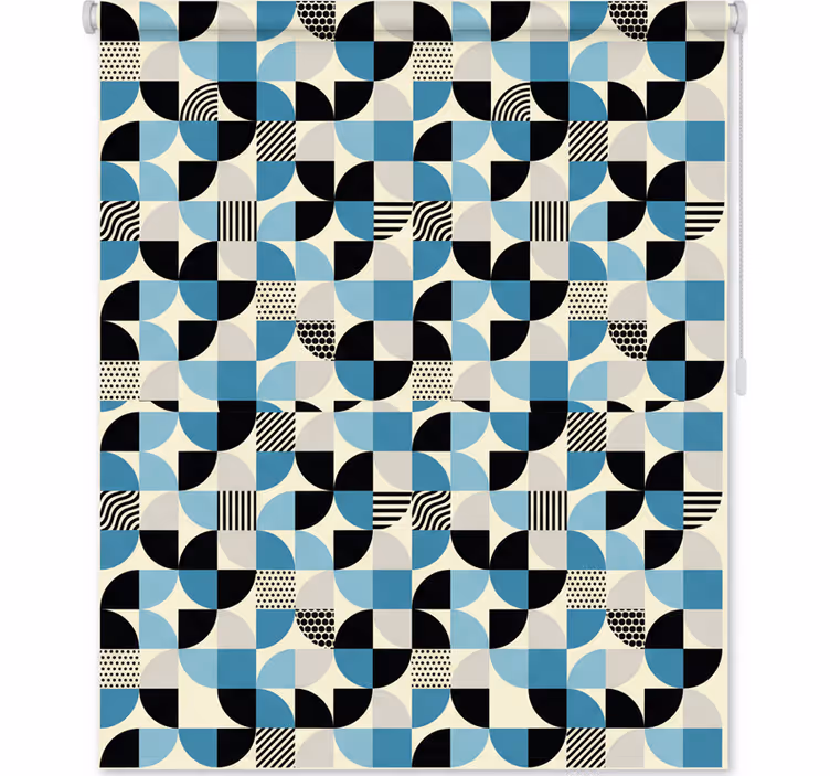 Rulou geam bucătărie model bauhaus retro albastru - TenStickers