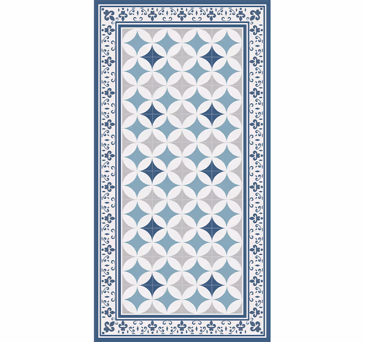 Rulou geam bucătărie plăci ceramice azurii - TenStickers