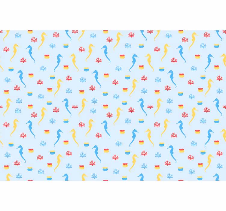 Rulou geam albastru calcan și corali - TenStickers