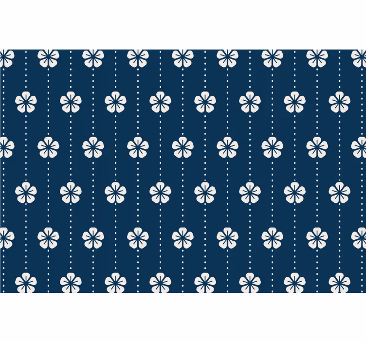 Rulou geam albastru cu linii florale albastre - TenStickers