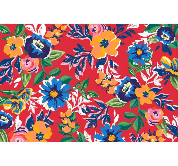 Rulou geam roșu broderie roșie - TenStickers
