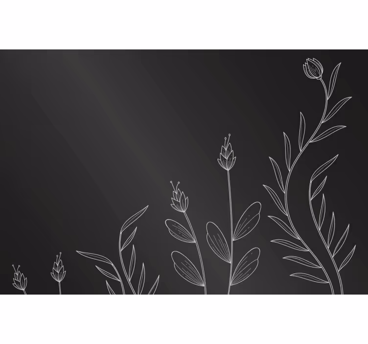 Rulou geam negru fundal elegant cu plante - TenStickers