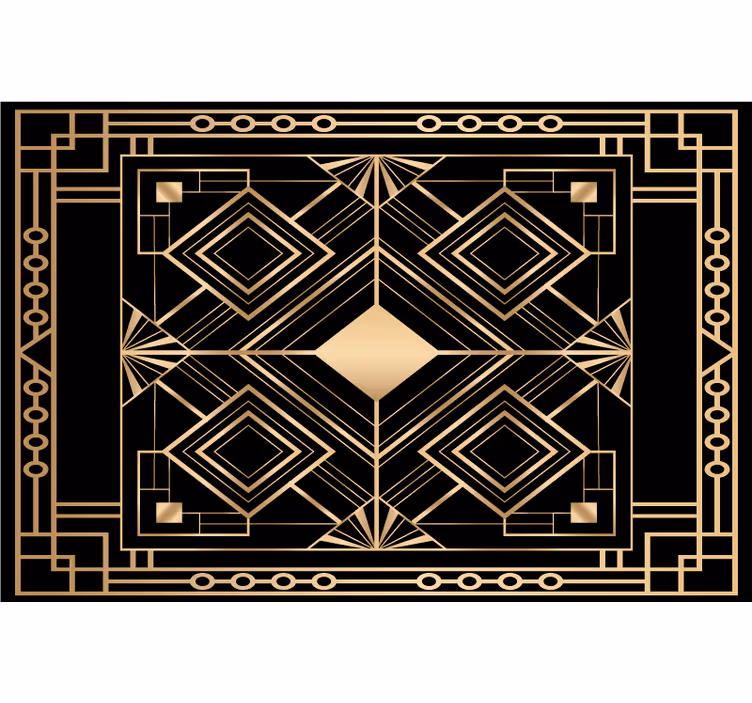 Rulou geam negru model decorativ modern auriu și negru - TenStickers