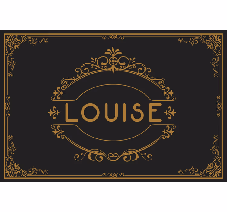 Rulou geam negru ornamental cu nume personalizabil - TenStickers